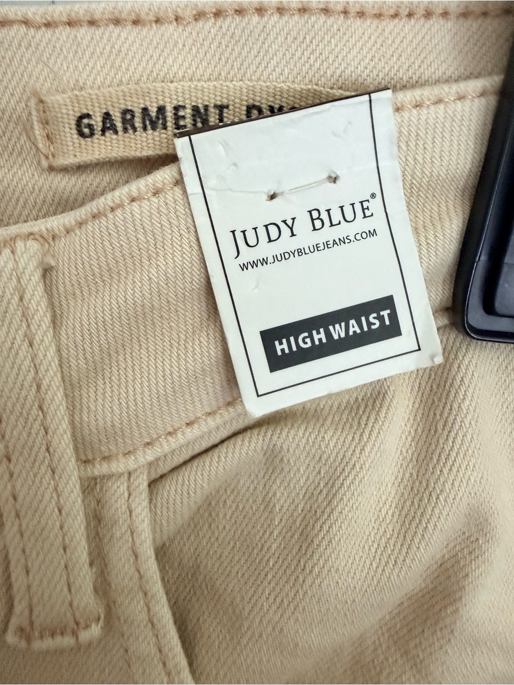 Judy Blue Women's Garment Dyed High Waist Wide Leg Distressed Jeans Tan 15/32 - Picture 4 of 16